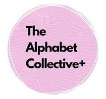 "The Alphabet Collective+" circular logo in pink.