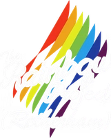"The Rainbow Project (Rotherham)" logo in white outline over rainbow-coloured brushstrokes.