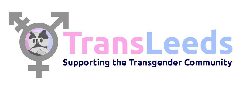 "TransLeeds - Supporting the Transgender Community" logo with a transgender symbol and an owl.