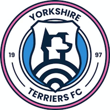 "Yorkshire Terriers FC" football crest with a terrier dog and the date 1997.