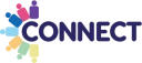 "Connect" logo with colourful figures fanning out beside the name.