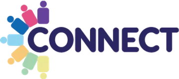 "Connect" logo with colourful figures fanning out beside the name.