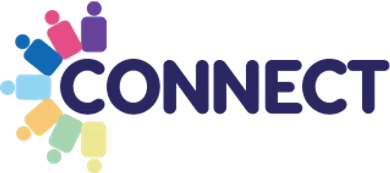 "Connect" logo with colourful figures fanning out beside the name.